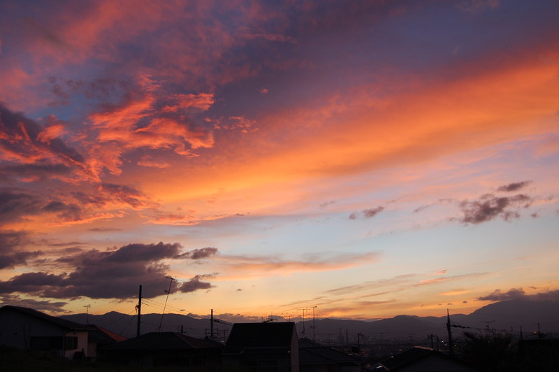 大亀谷万帖敷町の夕焼け